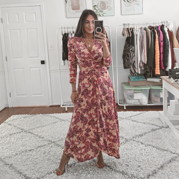A.L.C. silk floral print Mona cutout flare midi dress nwt Size 4 - Picture 1 of 12